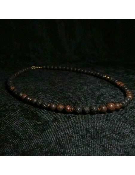 Naszyjnik Lawa Wulkaniczna x Bronzyt 6mm - Crystals Break