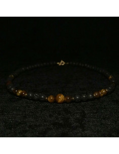 Naszyjnik Lawa Wulkaniczna x Tygrysie Oko 6mm - Crystals Break