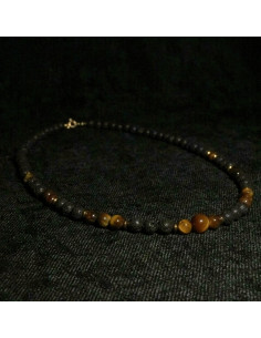 Naszyjnik Lawa Wulkaniczna x Tygrysie Oko 6mm - Crystals Break 2
