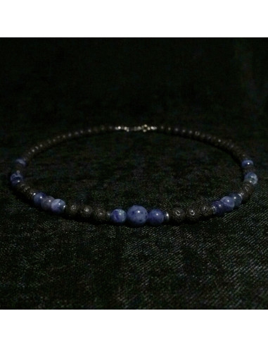Naszyjnik Lawa Wulkaniczna x Sodalit 6mm - Crystals Break
