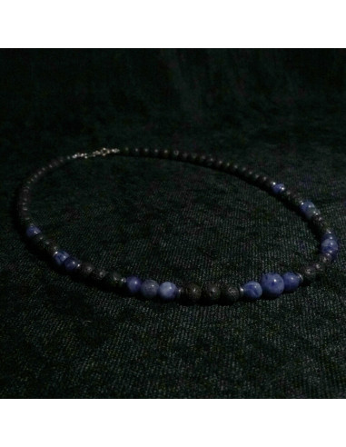 Naszyjnik Lawa Wulkaniczna x Sodalit 6mm - Crystals Break