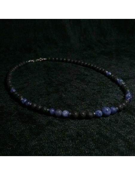 Naszyjnik Lawa Wulkaniczna x Sodalit 6mm - Crystals Break