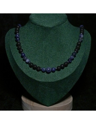 Naszyjnik Lawa Wulkaniczna x Sodalit 6mm - Crystals Break