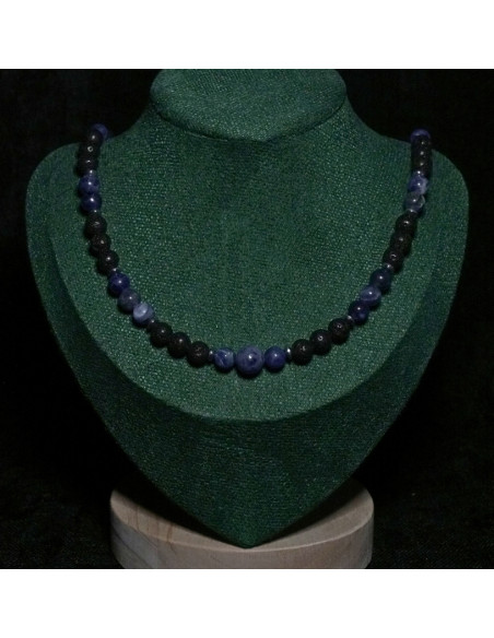 Naszyjnik Lawa Wulkaniczna x Sodalit 6mm - Crystals Break