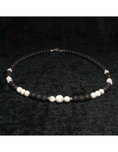 Naszyjnik Lawa Wulkaniczna x Howlit 6mm - Crystals Break