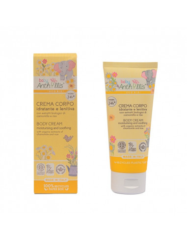 NAWILŻAJĄCO-ŁAGODZĄCY KREM DO CIAŁA DLA DZIECI, Z EKOLOGICZNYM RUMIANKIEM I RYŻEM, 100 ML, BABY ANTHYLLIS
