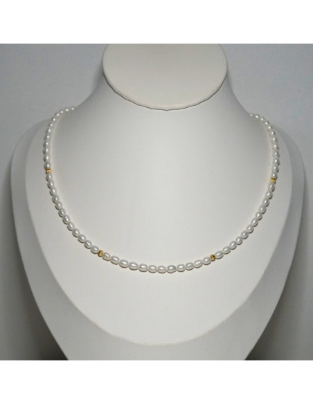 Naszyjnik Szczęścia Perła Ryż 3mm - Crystals Break