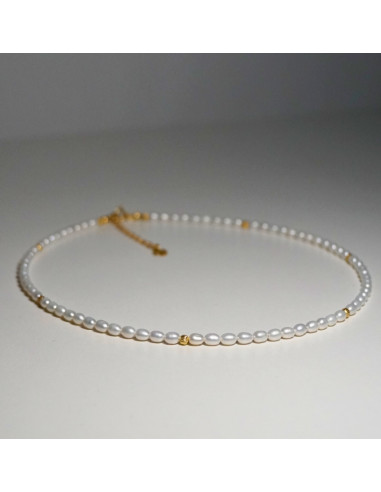 Naszyjnik Szczęścia Perła Ryż 3mm - Crystals Break