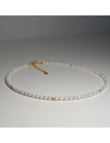 Naszyjnik Szczęścia Perła Ryż 3mm - Crystals Break