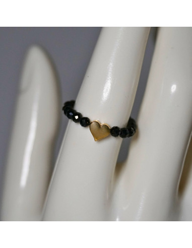 Pierścionki Miłości Turmalin Czarny 3mm (Pozłacane 925) 2 SZTUKI - Crystals Break