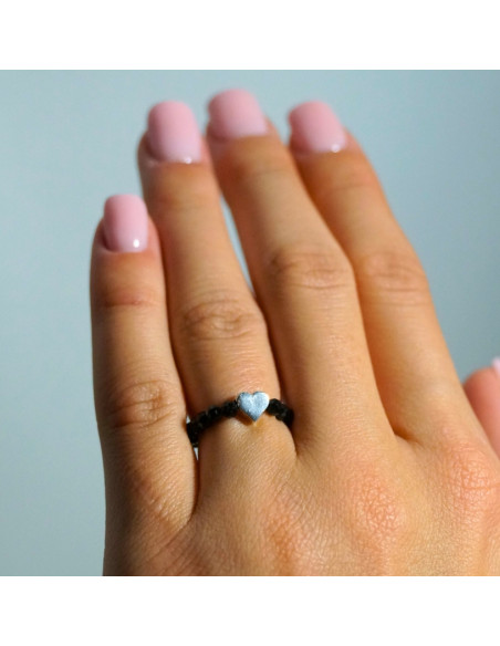 Pierścionki Miłości Turmalin Czarny 3mm (Srebro 925) 2 SZTUKI - Crystals Break