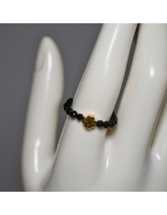 Pierścionki Szczęścia Turmalin Czarny 3mm (Pozłacane 925) 2 SZTUKI - Crystals Break 2