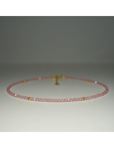 Naszyjnik Szczęścia Kwarc Różowy 3mm - Crystals Break