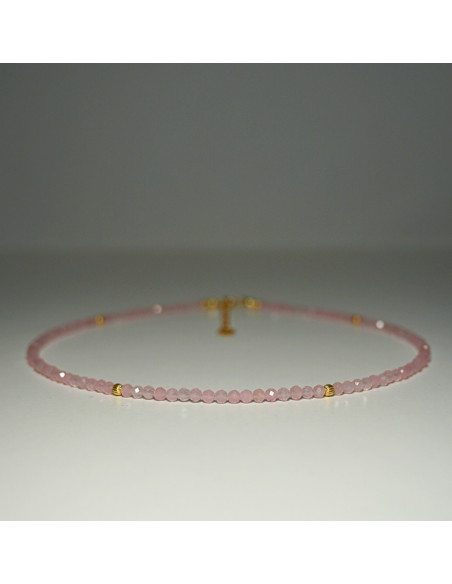 Naszyjnik Szczęścia Kwarc Różowy 3mm - Crystals Break