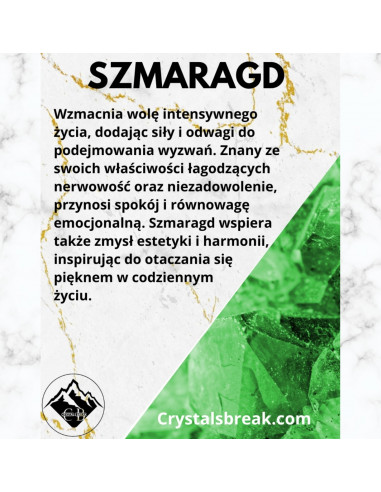Naszyjnik Szczęścia Szmaragd Jasny 3mm - Crystals Break