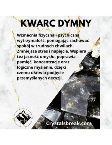Bransoletka Kwarc Dymny 3mm - Crystals Break