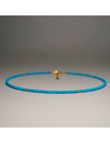 Naszyjnik Szczęścia Turkus 3mm - Crystals Break