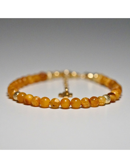 Bransoletka Szczęścia Bursztyn 4mm - Crystals Break