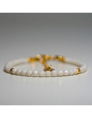 Bransoletka Szczęścia Koral Biały 3mm - Crystals Break