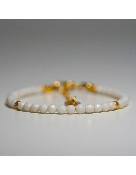 Bransoletka Szczęścia Koral Biały 3mm - Crystals Break