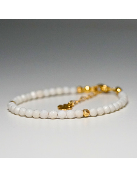 Bransoletka Szczęścia Koral Biały 3mm - Crystals Break