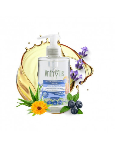 EKOLOGICZNY PŁYN DO HIGIENY INTYMNEJ Z WYCIĄGIEM Z BORÓWKI I NAGIETKA, CERTYFIKOWANY, ANTHYLLIS, PIERPAOLI, 300ml