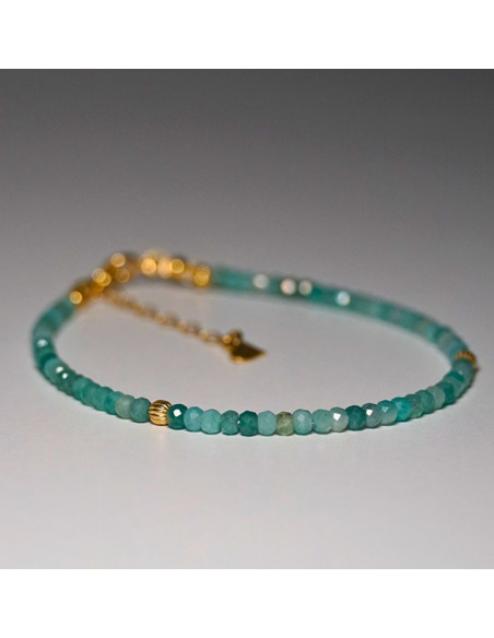 Bransoletka Oponka Szmaragd Jasny 3x2mm - Crystals Break