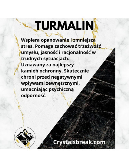 Bransoletka Gwiezdna Turmalin Czarny 4mm - Crystals Break