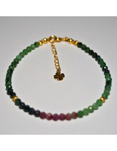 Bransoletka Szczęścia Szmaragd x Rubin Układany 3mm - Crystals Break