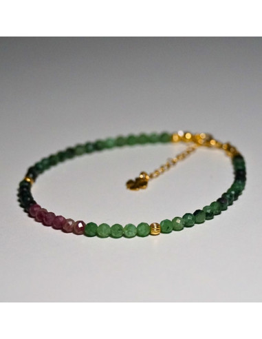 Bransoletka Szczęścia Szmaragd x Rubin Układany 3mm - Crystals Break