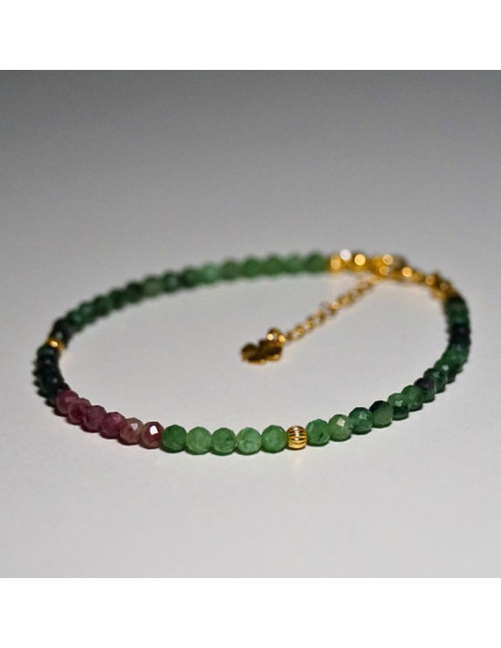 Bransoletka Szczęścia Szmaragd x Rubin Układany 3mm - Crystals Break