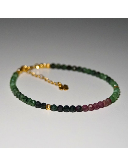 Bransoletka Szczęścia Szmaragd x Rubin Układany 3mm - Crystals Break