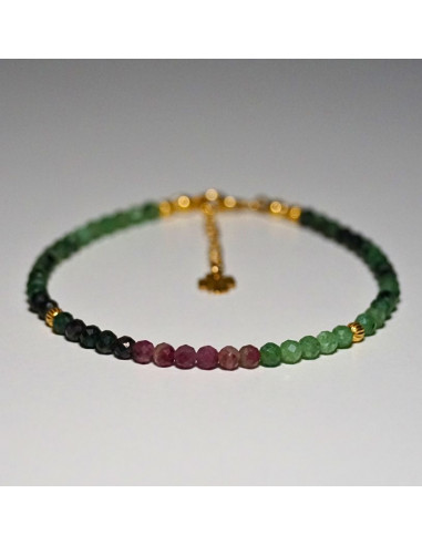 Bransoletka Szczęścia Szmaragd x Rubin Układany 3mm - Crystals Break