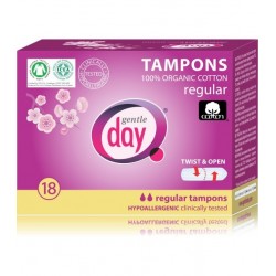 TAMPONY 100% CERTYFIKOWANEJ BAWEŁNY EKOLOGICZNEJ, REGULAR 18 szt., GENTLE DAY