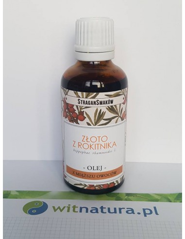 ZŁOTO Z ROKITNIKA OLEJ Z MIĄŻSZU OWOCÓW 50ml STRAGANSMAKÓW.PL