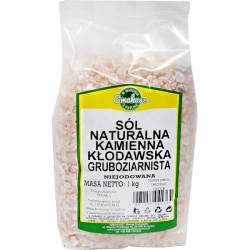 SÓL KŁODAWSKA KAMIENNA SPOŻYWCZA NIEJODOWANA GRUBA 1,0kg SMAKOSZ