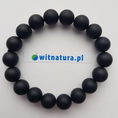 ONYKS CZARNY MAT, BRANSOLETKA KULKI 10 mm