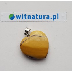 JASPIS ŻÓŁTY , 20/20mm, ZAWIESZKA SERCE