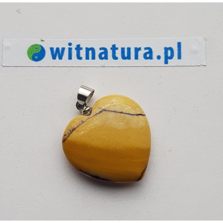 JASPIS ŻÓŁTY , 20/20mm, ZAWIESZKA SERCE