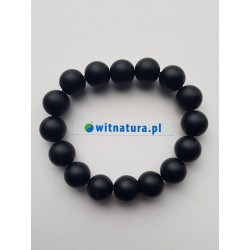 ONYKS CZARNY MAT, BRANSOLETKA KULKI 12 mm