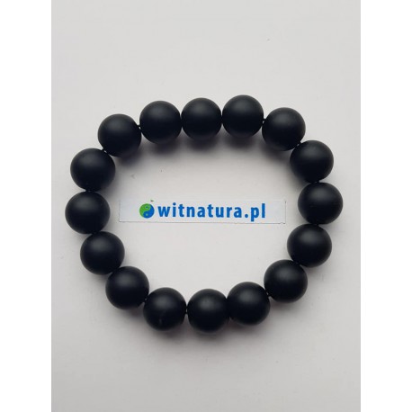 ONYKS CZARNY MAT, BRANSOLETKA KULKI 12 mm