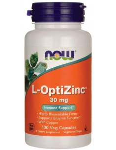 CYNK Z MIEDZIĄ ( OPTIZINC ) 30 mg, 100 kaps. - NOW FOODS