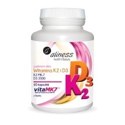 WITAMINA K2 MK-7 100µg Z NATO + D3 ALINESS