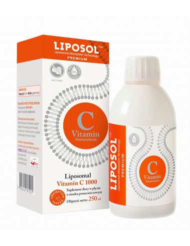 LIPOSOMALNA WITAMINA C 1000 TM (BUFOROWANA) SMAK POMARAŃCZOWY, 250ml, LIPOSOL - ALINESS
