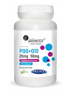 PQQ MGCPQQ® 20 mg + Q10 50 mg x 60 Vege caps. ALINESS