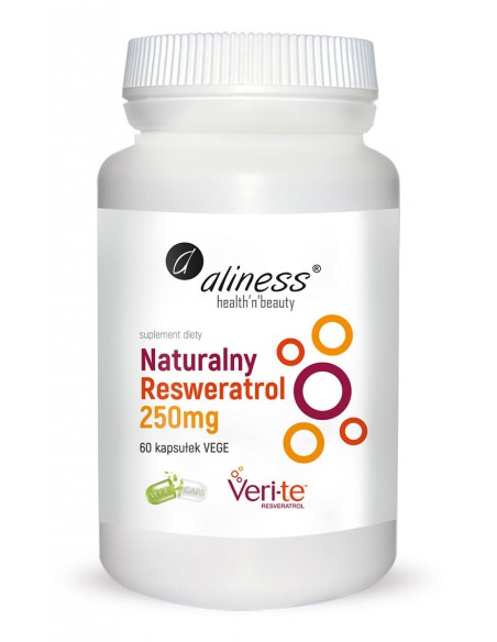 NATURALNY RESWERATROL Veri-Te 250mg x 60 Vege caps.. ALINESS