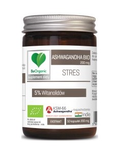 ASHWAGANDHA KSM -66, 5% BIO 200mg 50kaps. - BEORGANIC - ALINESS