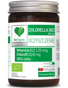 CHLORELLA BIO 500mg x 50 kaps - BEORGANIC - ALINESS
