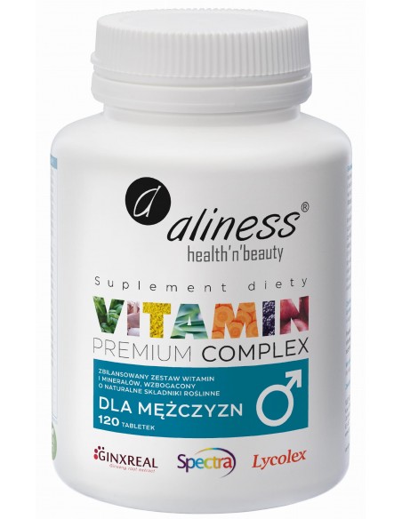 PREMIUM VITAMIN COMPLEX DLA MĘŻCZYZN 120 TABLETEK VEGE - ALINESS