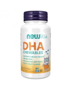 DHA KID'S CHEWABLE 60 KAPS DO ŻUCIA - NOW FOODS
